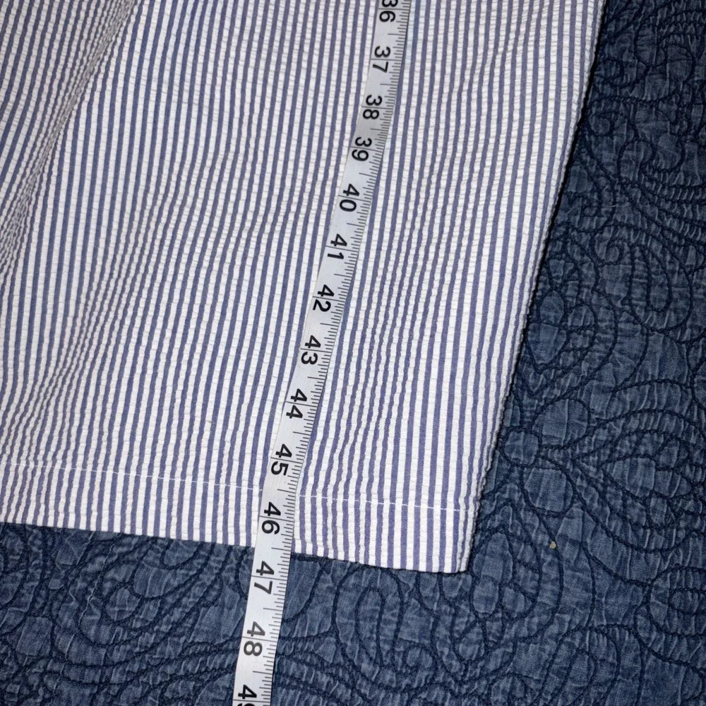 Brooks Brothers Robe Men's M Blue White Seersucker Striped Belted Preppy Classic
